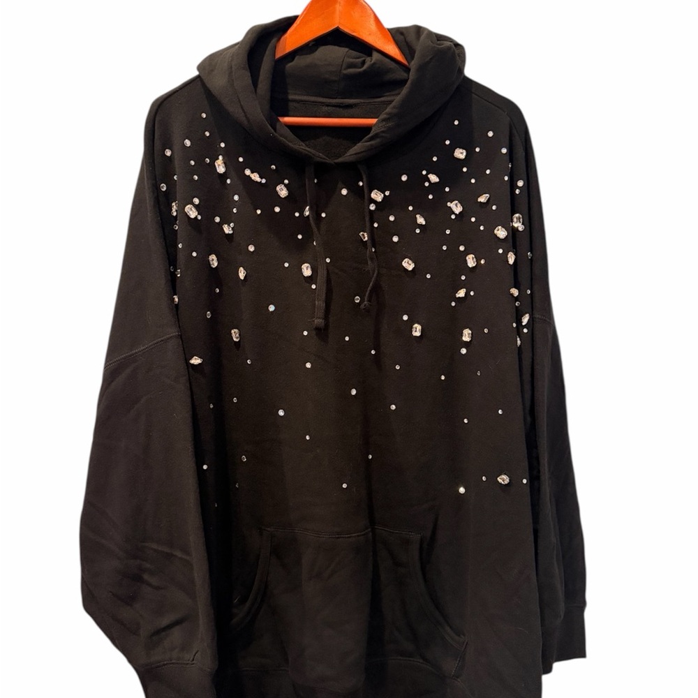 Torrid Oversized Black Sweater with Embellishments